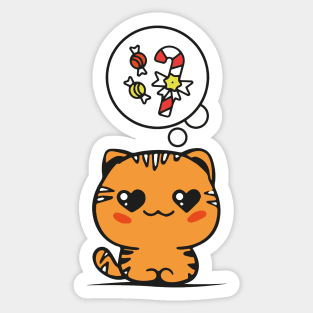 Kitty cat Christmas candy crave Sticker